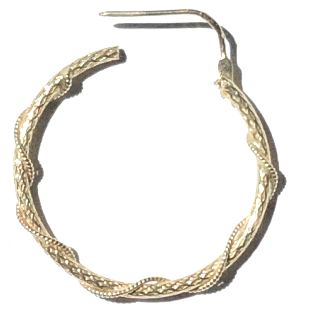 Italian Hoop Earrings, 18K Yellow Gold - Picture 5 of 14